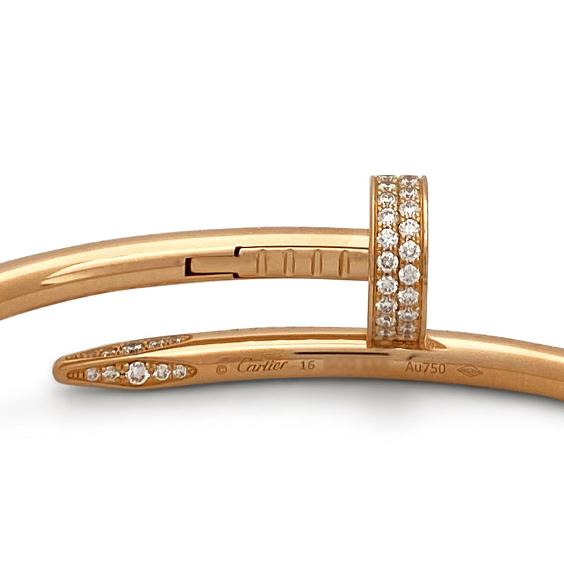 Cartier 18k Yellow Gold and Diamond Juste Un Clou Bracelet Size 16 -  Yoogi's Closet